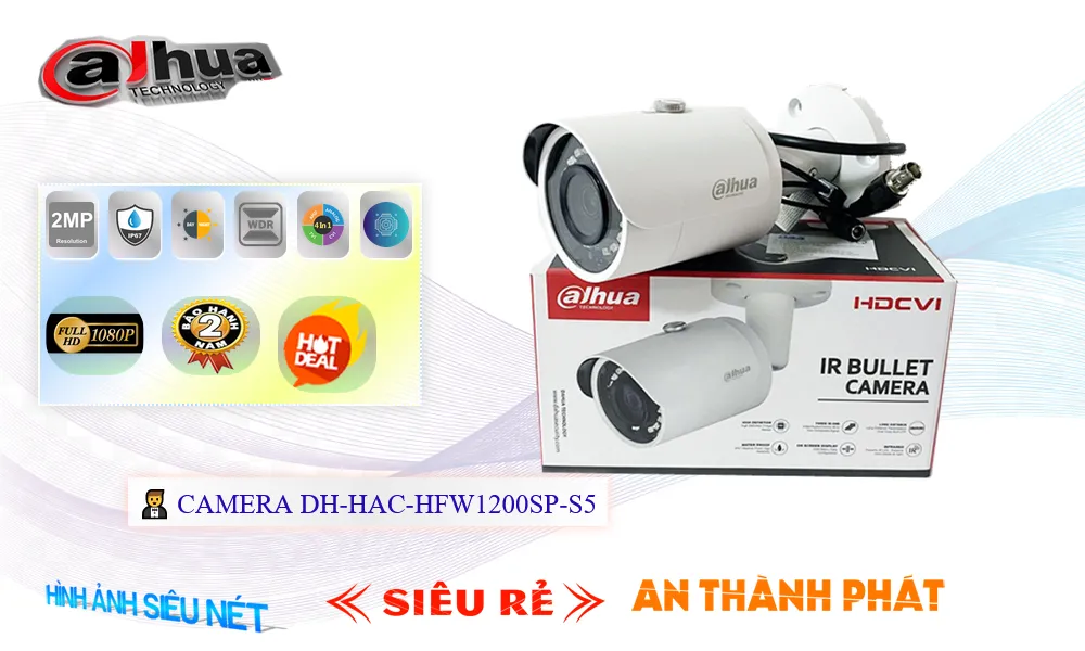 Camera Dahua Ngoài Trời DH-HAC-HFW1200SP-S5 Tiết Kiệm