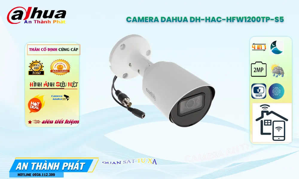 DH-HAC-HFW1200TP-S5 Camera Ngoài Trời Dahua