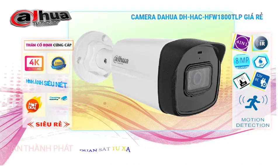 DH-HAC-HFW1800TLP Camera Dahua Ngoài Trời 4K