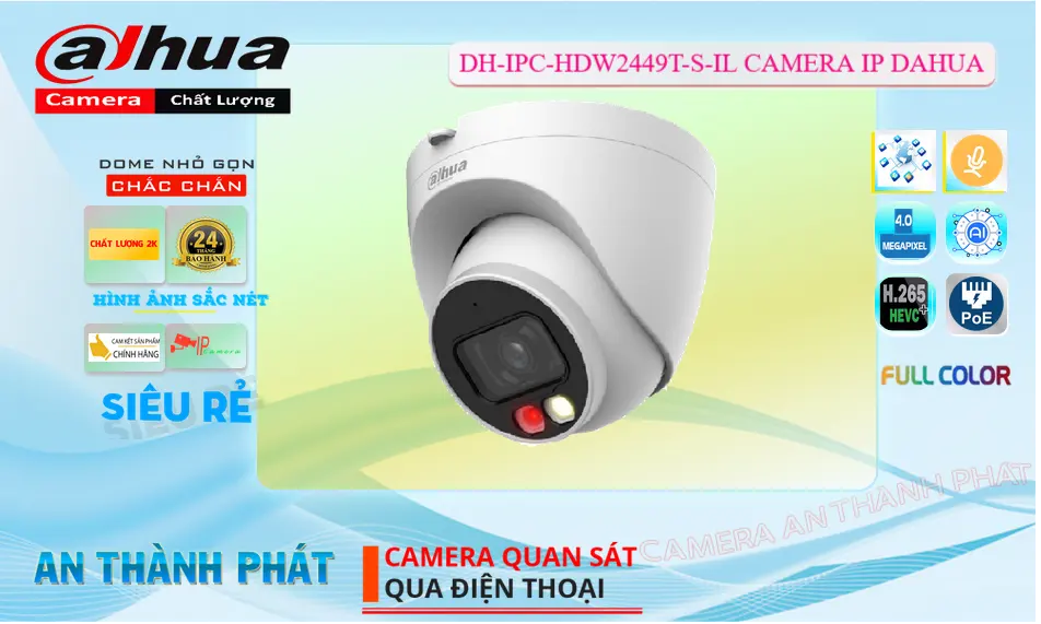 DH-IPC-HDW2449T-S-IL Camera IP 2K Ánh Sáng Kép Lắp Trong Nhà