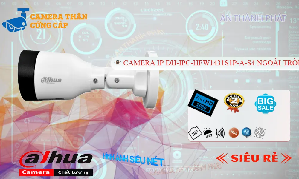 Camera IP Dahua 4MP Tích Hợp Micro DH-IPC-HFW1431S1P-A-S4