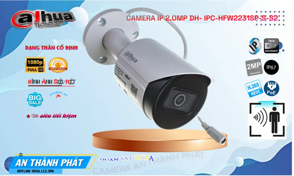 DH-IPC-HFW2231SP-S-S2 Camera IP Dahua Ngoài Trời Starlight
