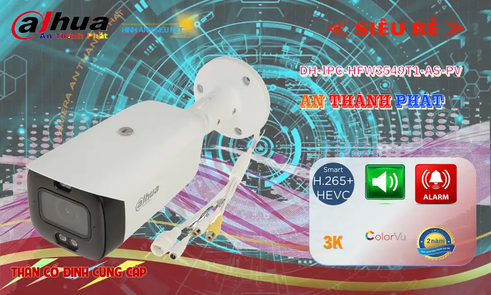 Camera DH-IPC-HFW3549T1-AS-PV  Dahua Thiết kế Đẹp