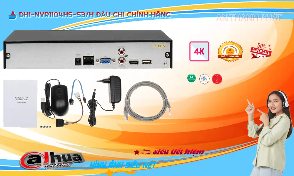 DHI-NVR1104HS-S3/H Đầu Ghi IP 4 Kênh 2MP