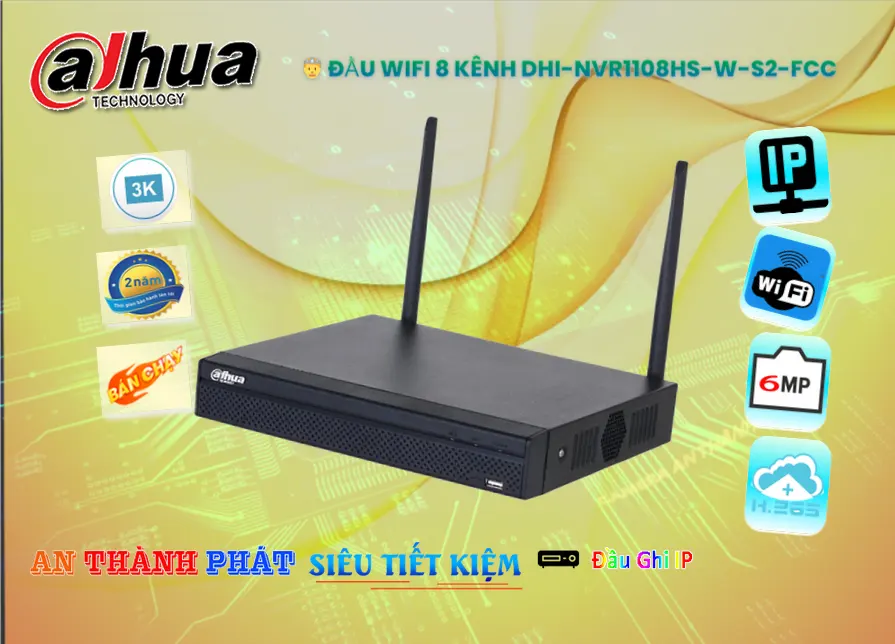 Đầu Ghi Hình IP Wifi DHI-NVR1108HS-W-S2-FCC