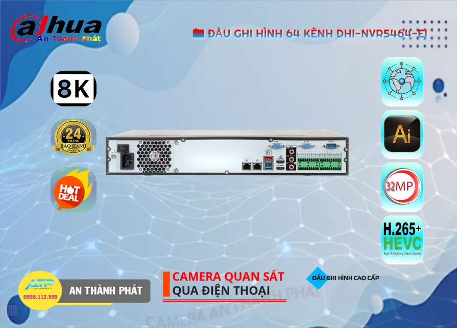 Đầu Ghi IP Dahua DHI-NVR5464-EI 64 Kênh 32MP 4 Ổ HDD