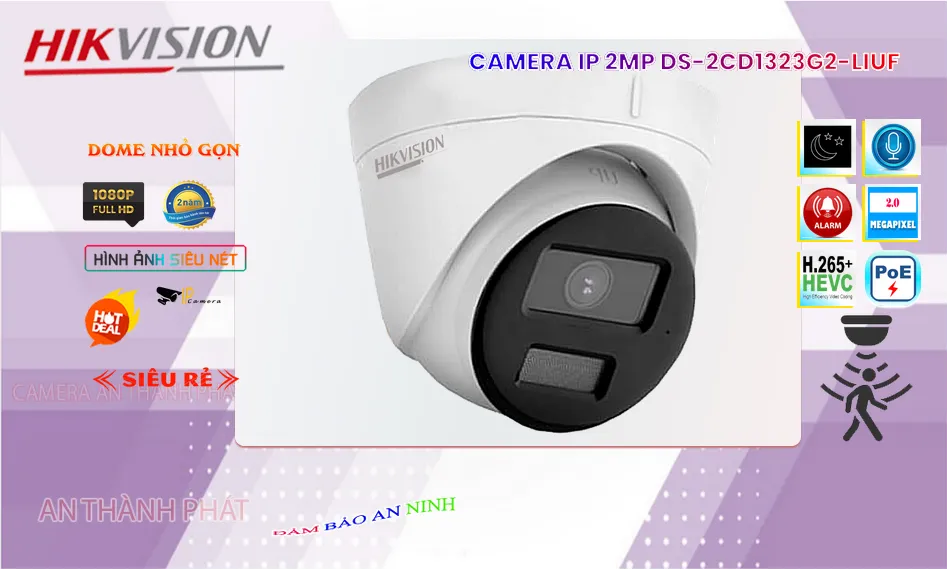 DS-2CD1323G2-LIUF Camera IP Dome Ghi Âm