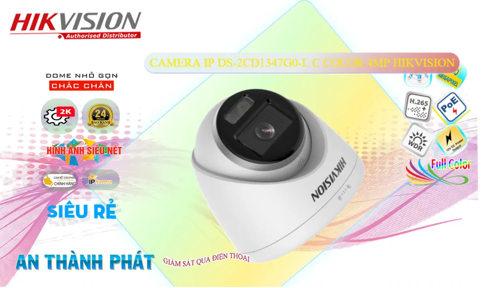 Camera DS-2CD1347G0-LC Full Color 4MP