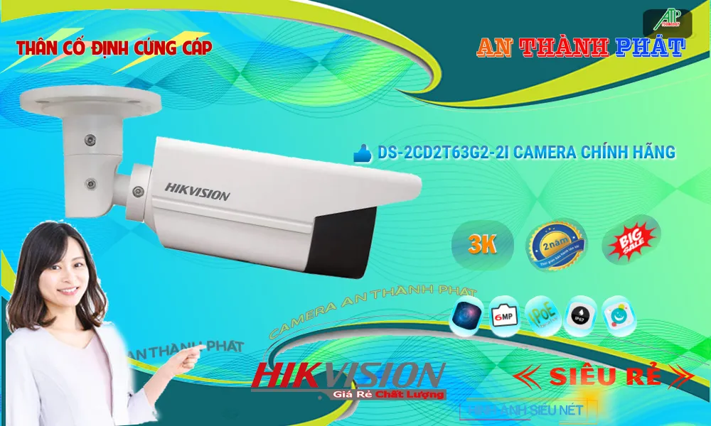 DS-2CD2T63G2-2I Camera IP Hikvision 6MP