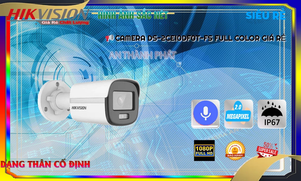 Camera Full Color Hikvision DS-2CE10DF0T-FS