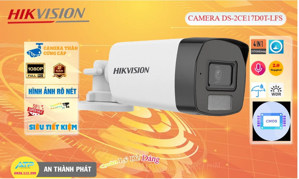 DS-2CE17D0T-LFS Camera Hikvision Full Color