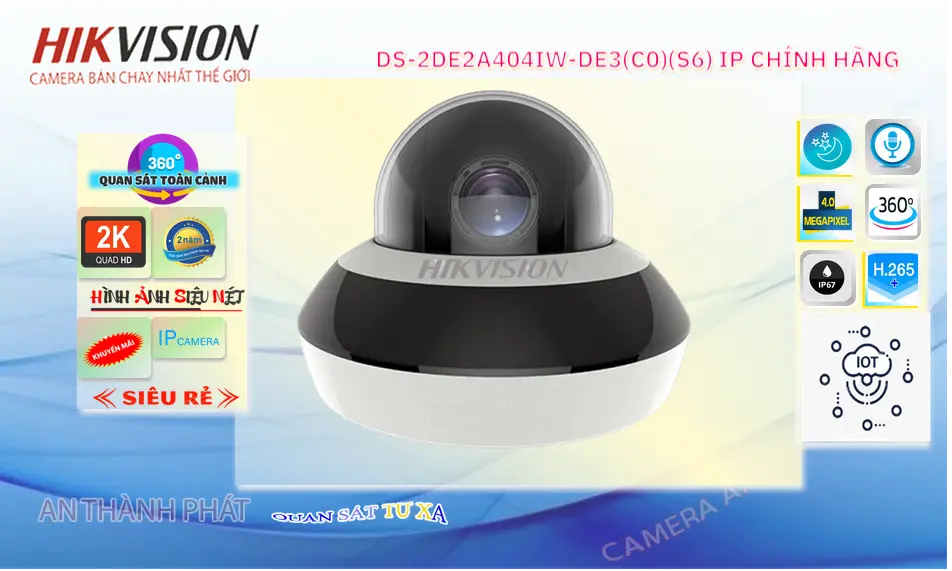 DS-2DE2A404IW-DE3(C0)(S6) Camera IP Xoay Zoom 4MP