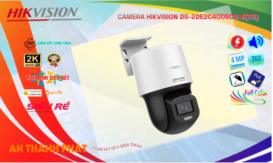 DS-2DE2C400SCG-E(F0) Camera IP Hikvision 4MP Full Color