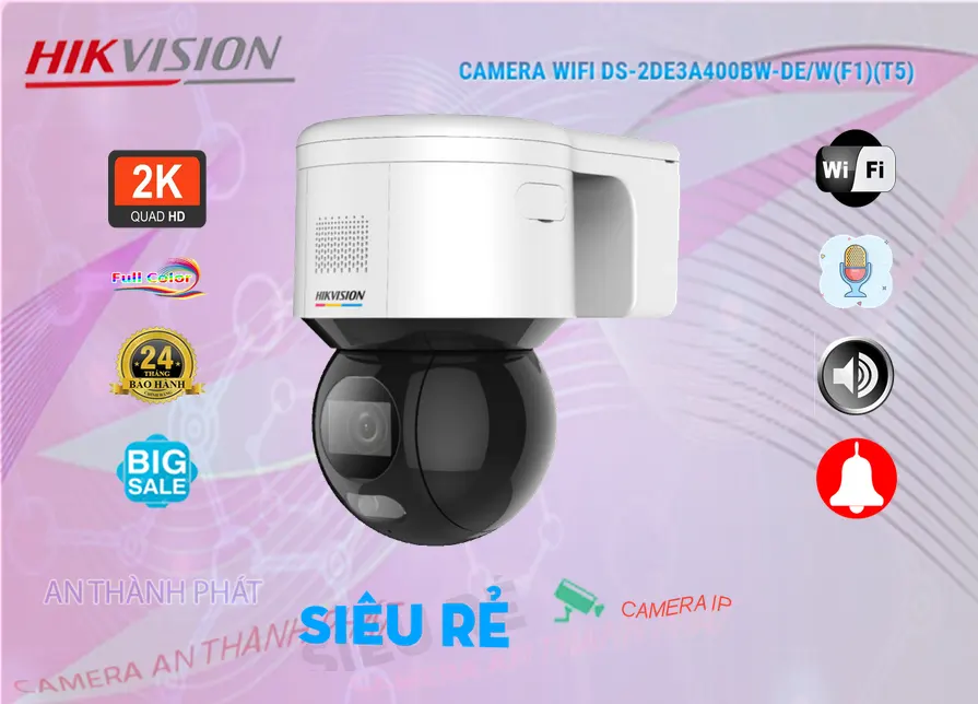 <b>DS-2DE3A400BW-DE/W(F1)(T5)</b> Camera IP Xoay 360 4MP