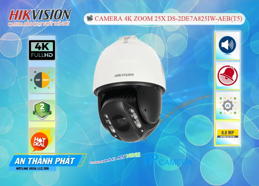 DS-2DE7A825IW-AEB(T5) Camera IP Xoay 360 Zoom 25X