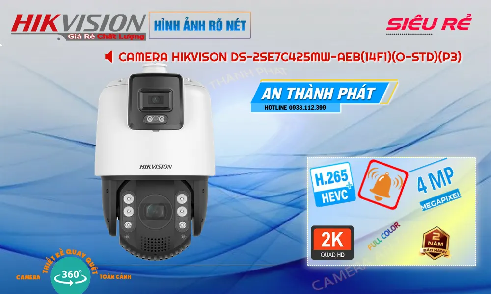 DS-2SE7C425MW-AEB(14F1)(O-STD)(P3) Camera IP Xoay 360 4MP