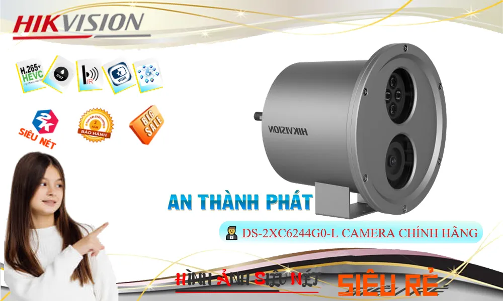Camera IP DS-2XC6244G0-L  Hikvision 4MP
