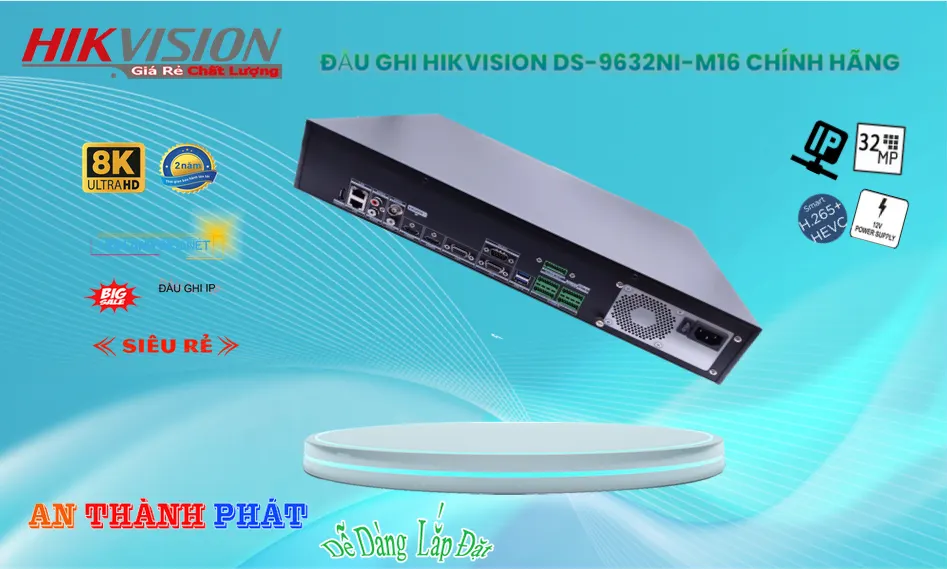 DS-9632NI-M16 Đầu ghi Camera IP 32 Kênh 4K Hỗ Trợ 16 Ổ HDD