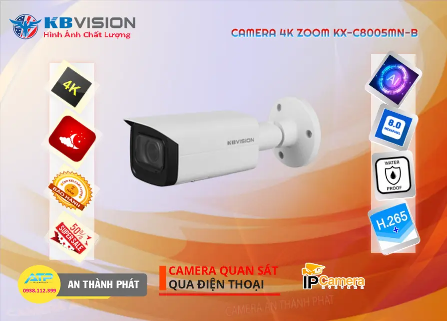 Camera IP KBvision KX-C8005MN-B 8MP POE