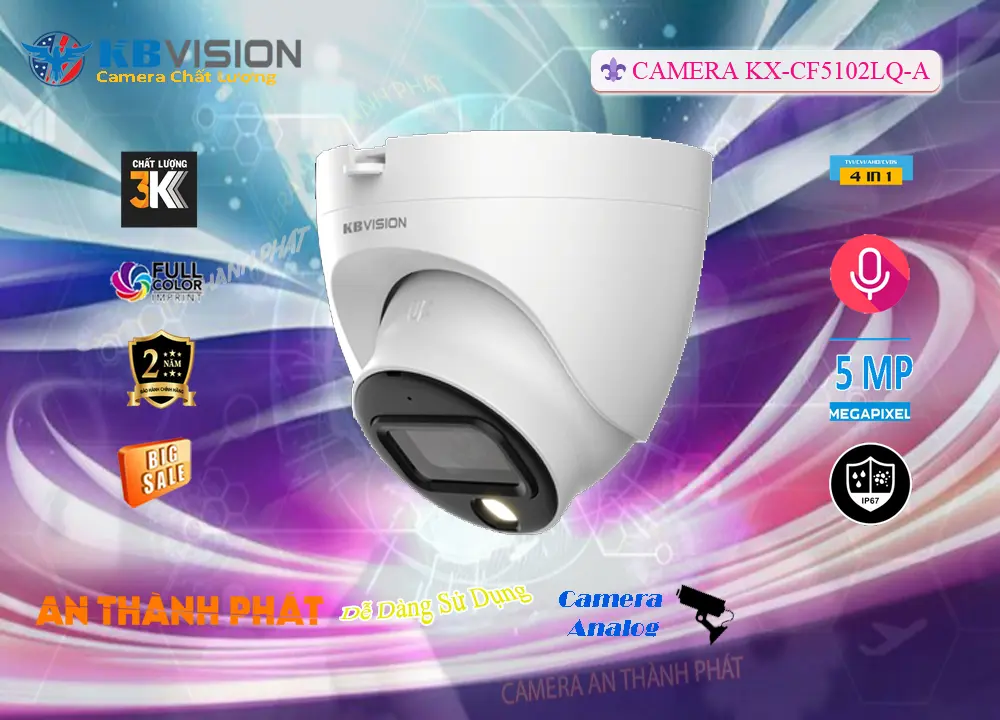 Camera KX-CF5102LQ-A  KBvision Ghi Âm 5MP