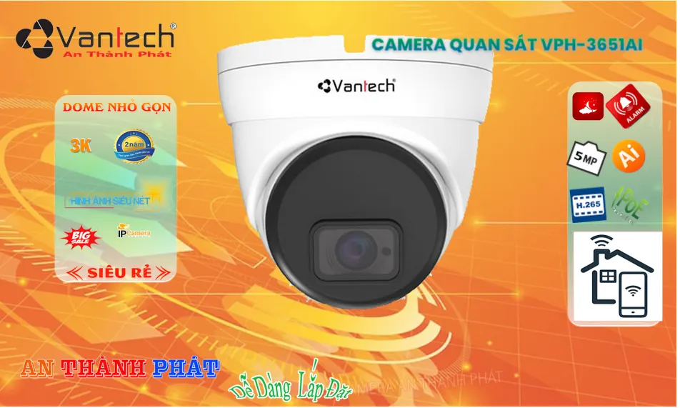 VPH-3651AI Camera IP VanTech AI 5MP