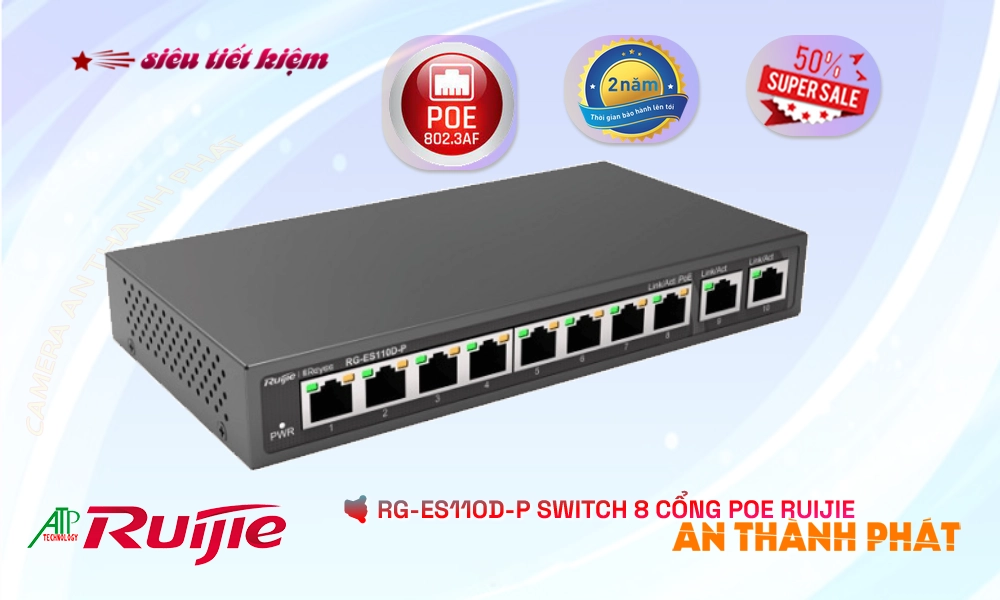 Hãng Ruijie Bộ chia mạng RG-ES110D-P Hãng Ruijie Bộ chia mạng RG-ES110D-P