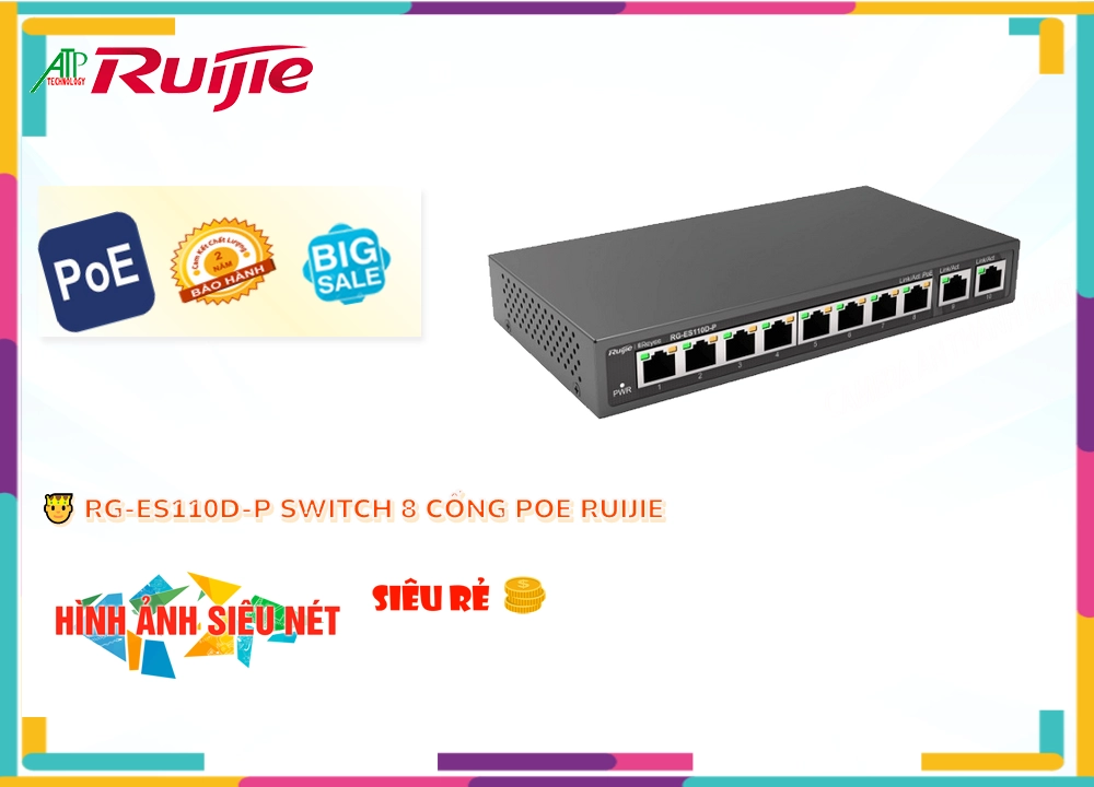 Hãng Ruijie Bộ chia mạng RG-ES110D-P Hãng Ruijie Bộ chia mạng RG-ES110D-P