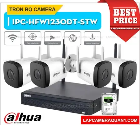Lắp bộ 4 camera Ip wifi thân giá rẻ chính hãng Dahua hỗ trợ chức năng chất lượng giám sát an ninh tối ưu.