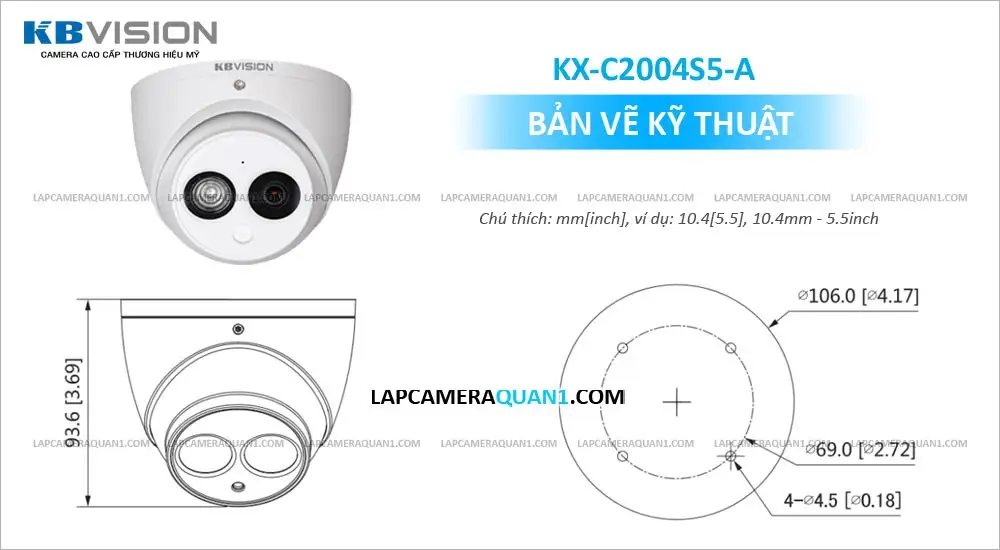 bản vẽ kỹ thuật camera KX-C2004S5-A
