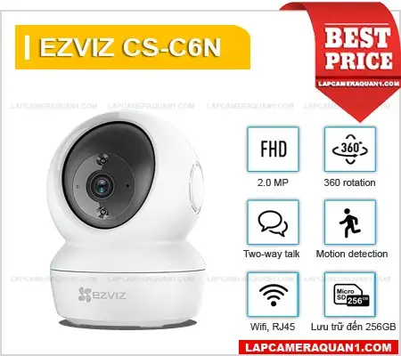 camera quan sat wifi EZVIZ CS-C6N-A0-1C2WFR giám sát hình ảnh 360 độ rõ nét chân thực với giá thành rẻ, tiết kiệm.
