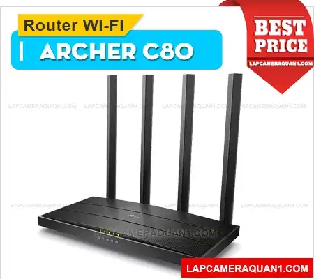 Router wifi Chất lượng chính hãng TP-link Archer-C80 hỗ trợ 2 băng tần 2.4GHz và 5GHz với tốc độ wifi lên đến 1300Mbps. 