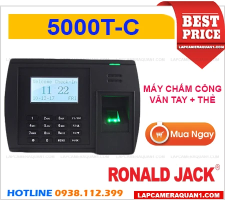 Máy Chấm Công RONALD JACK 5000T-C (Wifi), máy chấm công 5000T-C giá rẻ, lắp đặt máy chấm công 5000T-C tận nơi, thiết bị máy chấm công RONALD JACK 5000T-C, 5000T-C, máy chấm công kết nối wifi 5000T-C, RONALD JACK 5000T-C,