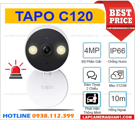 camera không dây Tapo C120 chính hãng, mua camera Tapo C120 giá rẻ, camera cube Tapo C120, Camera Wifi Không Dây Tapo C120 (4MP), Camera Wifi Không Dây Tapo C120, Tapo C120, lắp đặt camera không dây Tapo C120, camera Tapo C120 giá rẻ, 
