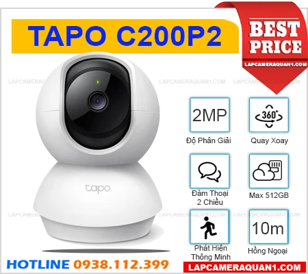 Lắp đặt camera Camera Không Dây IP Tapo C200P2 (2MP)