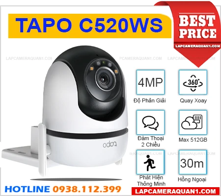 Camera Wifi Ngoài Trời Tapo C520WS (4MP), camera quan sát Tapo C520WS, camera không dây Tapo C520WS, Tapo C520WS, lắp đặt camera Tapo C520WS, lắp camera Tapo C520WS giá rẻ, camera Tapo C520WS chính hãng, C520WS, camera ngoài trời C520WS, camera quay xoay C520WS,