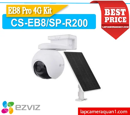 CS-EB8/SP-R200 kit,camera ezviz CS-EB8/SP-R200 kit,giá CS-EB8/SP-R200,thông số CS-EB8/SP-R200,camera CS-EB8/SP-R200 kèm tấm pin,CS-EB8/SP-R200 chính hãng