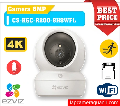 Lắp đặt camera Camera Wi-Fi Độ Nét Cao Ezviz CS-H6C-R200-8H8WFL