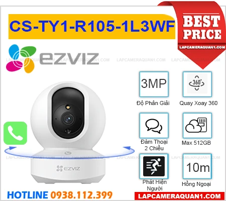 CS-TY1-R105-1L3WF,Camera Gọi Điện CS-TY1-R105-1L3WF EZVIZ (3MP),CS-TY1-R105-1L3WF Giá Hấp Dẫn,CS-TY1-R105-1L3WF Không Dây khả năng Theo dõi chuyển động Tracking Tốt nhất,CS-TY1-R105-1L3WF mới,bán Camera quan sát CS-TY1-R105-1L3WF,CS-TY1-R105-1L3WF Bán Giá Rẻ,CS-TY1-R105-1L3WF 3.0 megapixel bán chạy nhất