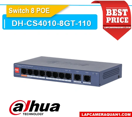 Lắp đặt camera Switch 10 Port DH-CS4010-8GT-110