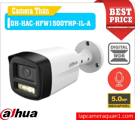 camera dahua DH-HAC-HFW1500THP-IL-A, camera full color 5mp DH-HAC-HFW1500THP-IL-A, camera ánh sáng kép DH-HAC-HFW1500THP-IL-A, camera thân ngoài trời DH-HAC-HFW1500THP-IL-A, camera có màu ban đêm DH-HAC-HFW1500THP-IL-A, camera dahua 5mp DH-HAC-HFW1500THP-IL-A, camera dahua tích hợp mic DH-HAC-HFW1500THP-IL-A