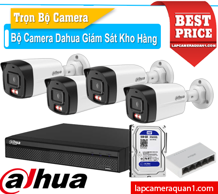 Lắp camera quận 1, Bộ Camera Dahua Giám Sát Kho Hàng Giá Rẻ