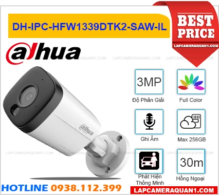 Lắp đặt camera Camera Dahua DH-IPC-HFW1339DTK2-SAW-IL (3MP)