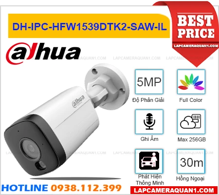 Lắp đặt camera Camera Dahua DH-IPC-HFW1539DTK2-SAW-IL (5MP)