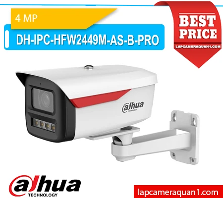 camera Dahua DH-IPC-HFW2449M-AS-B-PRO, camera IP Dahua 4MP, camera Full Color Dahua ngoài trời, camera AI Dahua nhận diện người xe, camera chính hãng