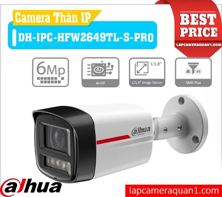camera thân ngoài trời DH-IPC-HFW2649TL-S-PRO, camera dahua 6mp DH-IPC-HFW2649TL-S-PRO, camera hồng ngoại DH-IPC-HFW2649TL-S-PRO, camera ban đêm có màu DH-IPC-HFW2649TL-S-PRO, camera starlight DH-IPC-HFW2649TL-S-PRO, camera có mic DH-IPC-HFW2649TL-S-PRO, camera IP67 DH-IPC-HFW2649TL-S-PRO