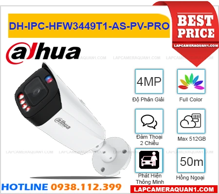 Lắp đặt camera Camera Dahua DH-IPC-HFW3449T1-AS-PV-PRO (4MP)