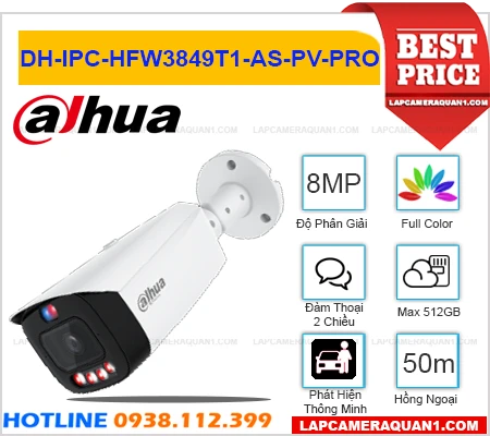 Lắp đặt camera Camera Dahua DH-IPC-HFW3849T1-AS-PV-PRO (8MP)