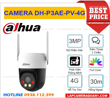 Camera Sim 4G Dahua DH-P3AE-PV-4G, DH-P3AE-PV-4G, camera quan sát DH-P3AE-PV-4G, lắp đặt camera DH-P3AE-PV-4G, camera DH-P3AE-PV-4G dùng sim 4G, camera DH-P3AE-PV-4G giá rẻ,