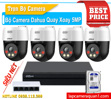 Lắp camera quận 1, Trọn Bộ Camera Dahua 5MP Giá Rẻ