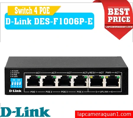 Lắp đặt camera Switch 6 Port D-Link DES-F1006P-E